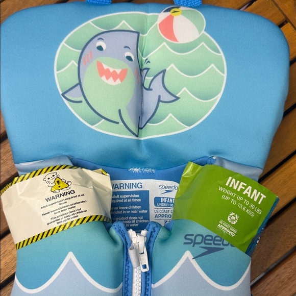 Speedo Kids Swim Vest with Shark Design - Light Blue - Picture 2 of 3